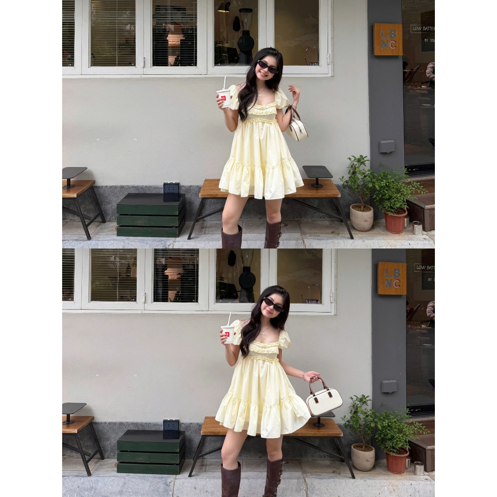 Đầm Nữ Babydoll DASTY Tay Phồng Form Xòe Dễ Thương SECODEE