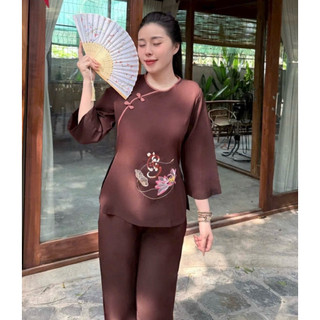 Sò Tâm Kate Lụa # Đồ Bộ Nữ Đi Chùa