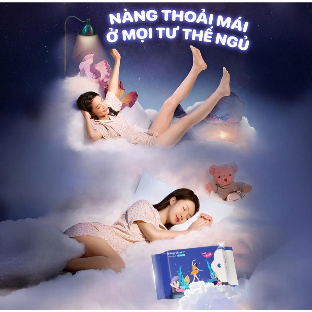 Băng vệ sinh ban đêm Topgia 35cm, 1 bịch 3 miếng siêu thấm hút, vải không dệt, êm ái giảm trào ngược