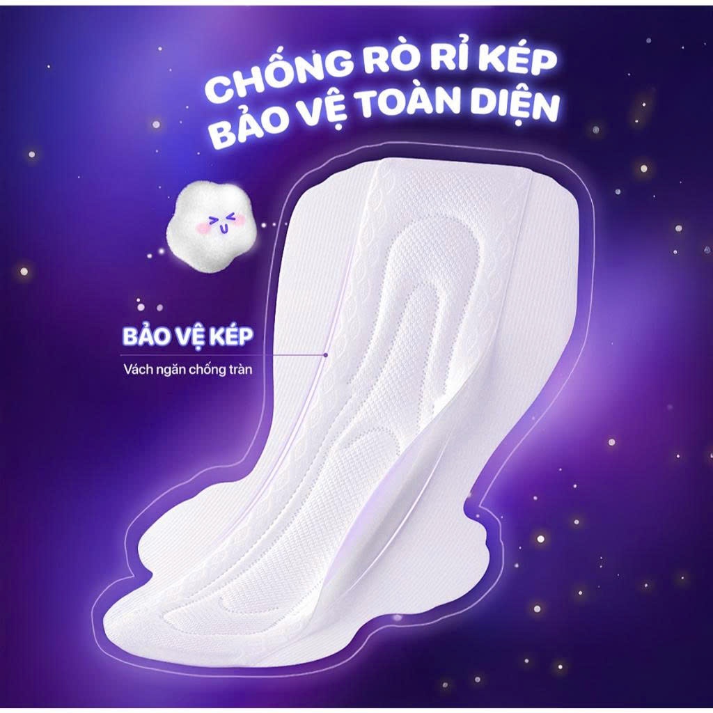 Băng vệ sinh ban đêm Topgia 35cm, 1 bịch 3 miếng siêu thấm hút, vải không dệt, êm ái giảm trào ngược