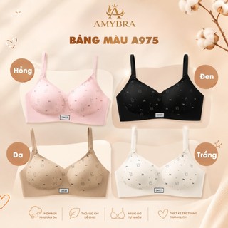 [ AMYBRA HOẢ TỐC ] Áo Ngực Nữ Đúc Su Họa Tiết Nhí Nữ Tính, Áo Lót Không Gọng Gom Quả Tự Nhiên A967