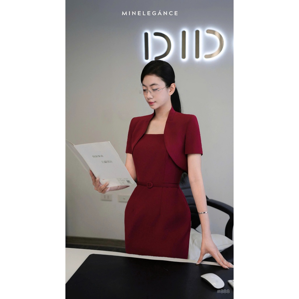 MINELEGÁNCE | VÁY MIDI BÚT CHÌ DÁNG DÀI, SANG TRỌNG, THANH LỊCH - MIN888