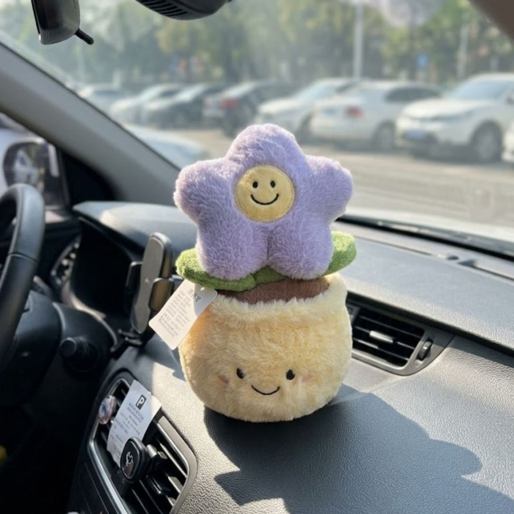 Gấu Bông Chậu Hoa Mặt Smile Vui Vẻ, Thú Bông Chậu Hoa Decor Bàn Học,Làm Việc Quà Tặng Ý Nghĩa Cho Bạn Gái,Bé