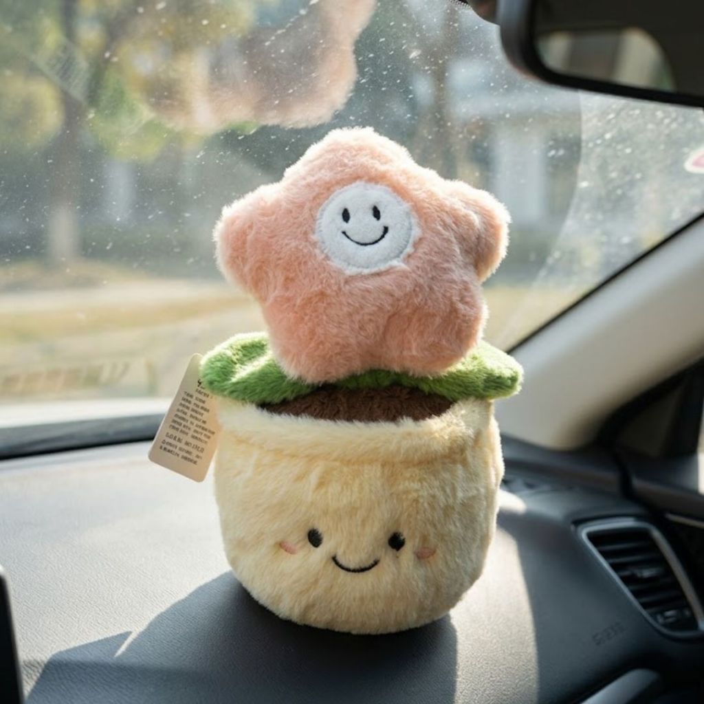 Gấu Bông Chậu Hoa Mặt Smile Vui Vẻ, Thú Bông Chậu Hoa Decor Bàn Học,Làm Việc Quà Tặng Ý Nghĩa Cho Bạn Gái,Bé