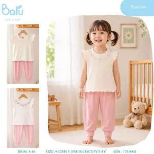 Bộ cổ tròn sát nách bé gái---BRA018-16,,,
