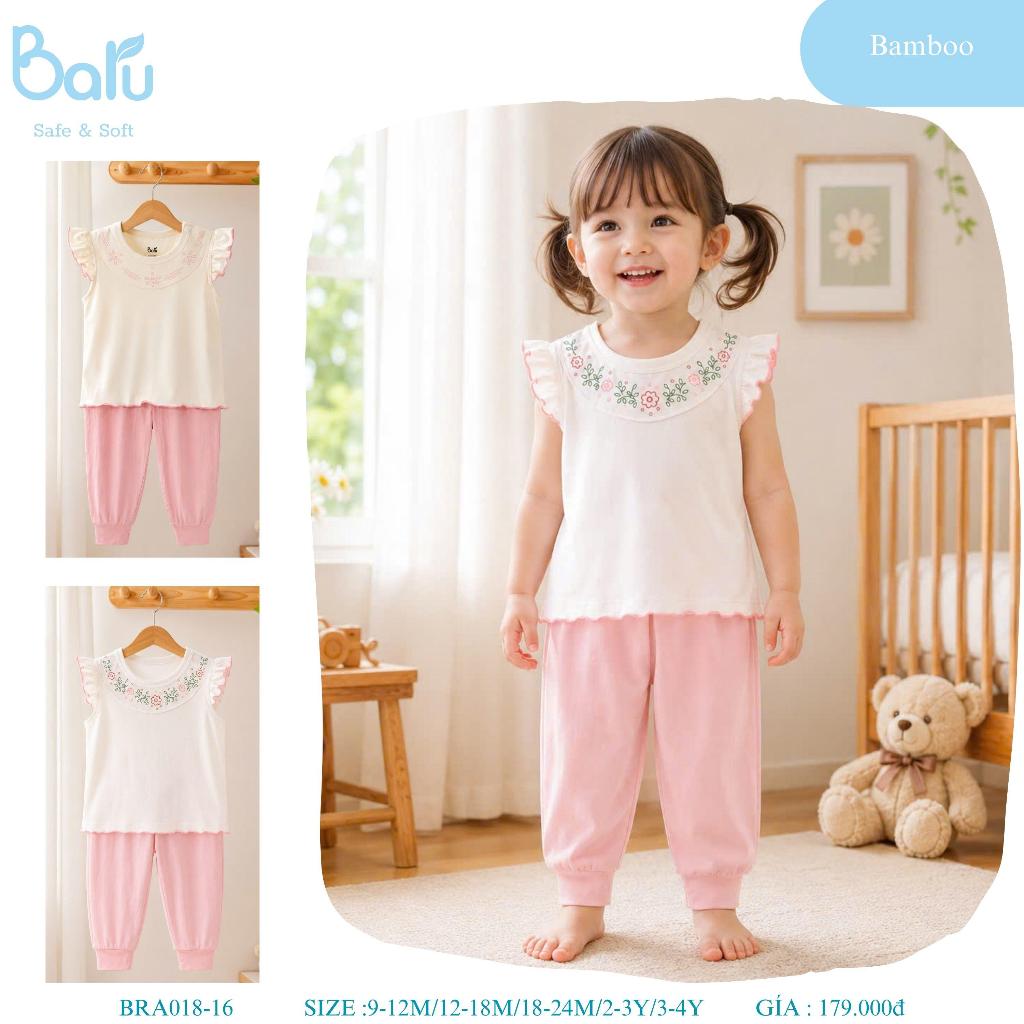Bộ cổ tròn sát nách bé gái---BRA018-16,,,