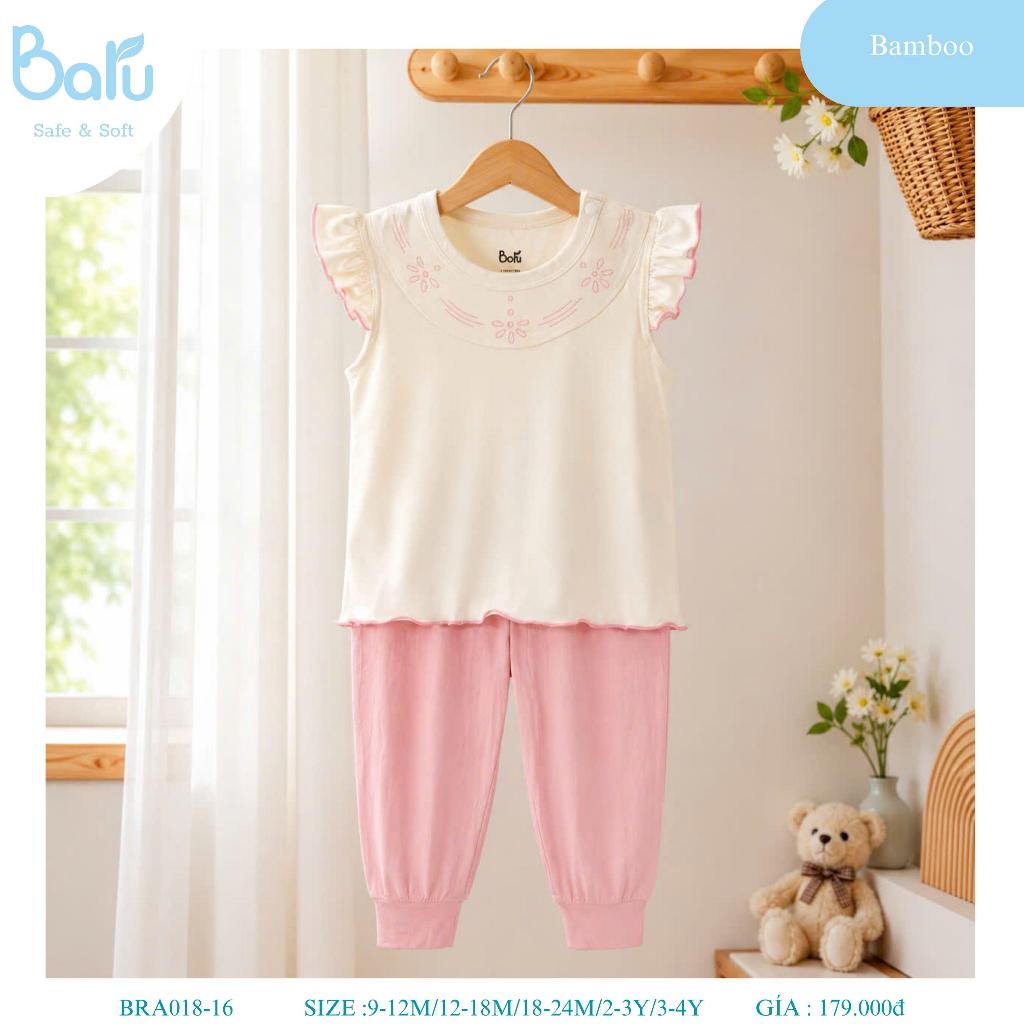 Bộ cổ tròn sát nách bé gái---BRA018-16,,,