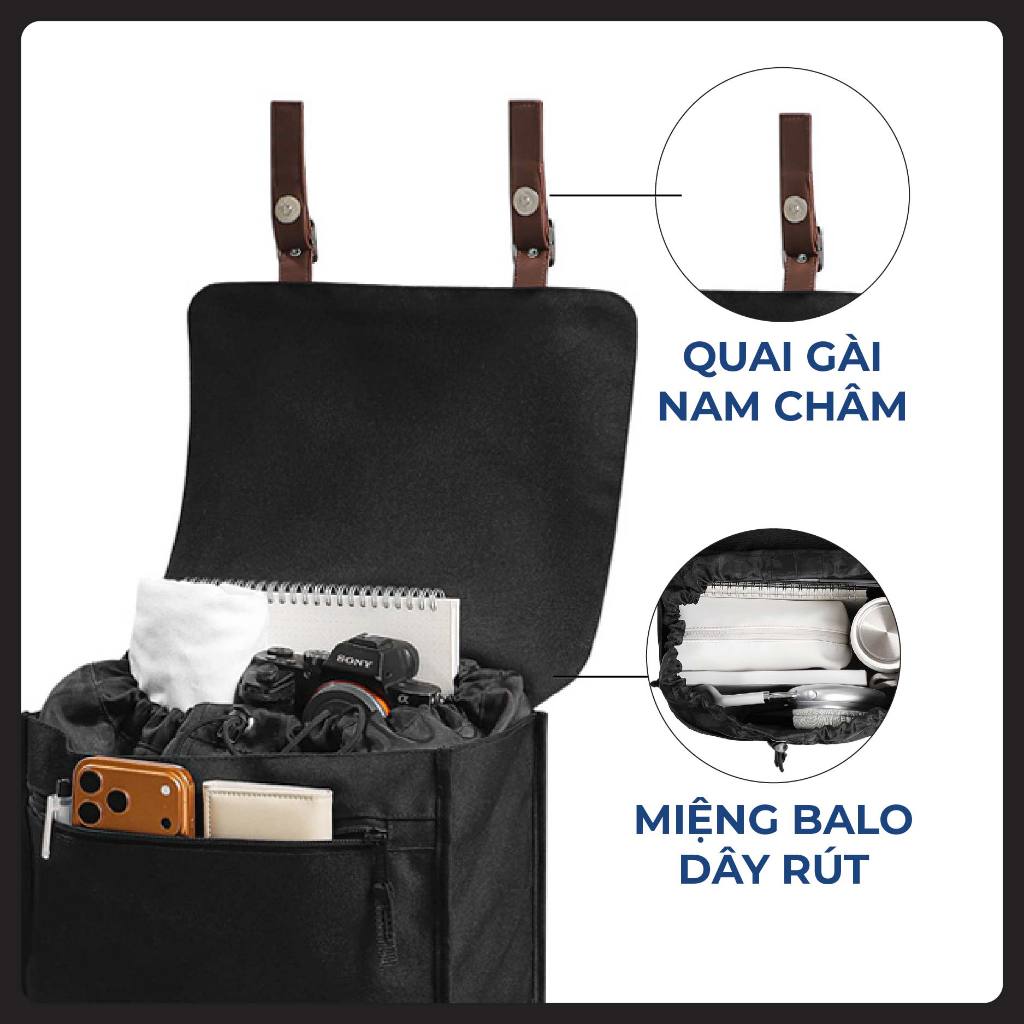 Balo Nam Nữ Unisex Larita HERITAGE MIDNIGHT 15.6" - Chống Sốc Riêng Biệt, Đựng Laptop 15.6 Inch, Chất Liệu Bền Bỉ | BigBuy360 - bigbuy360.vn