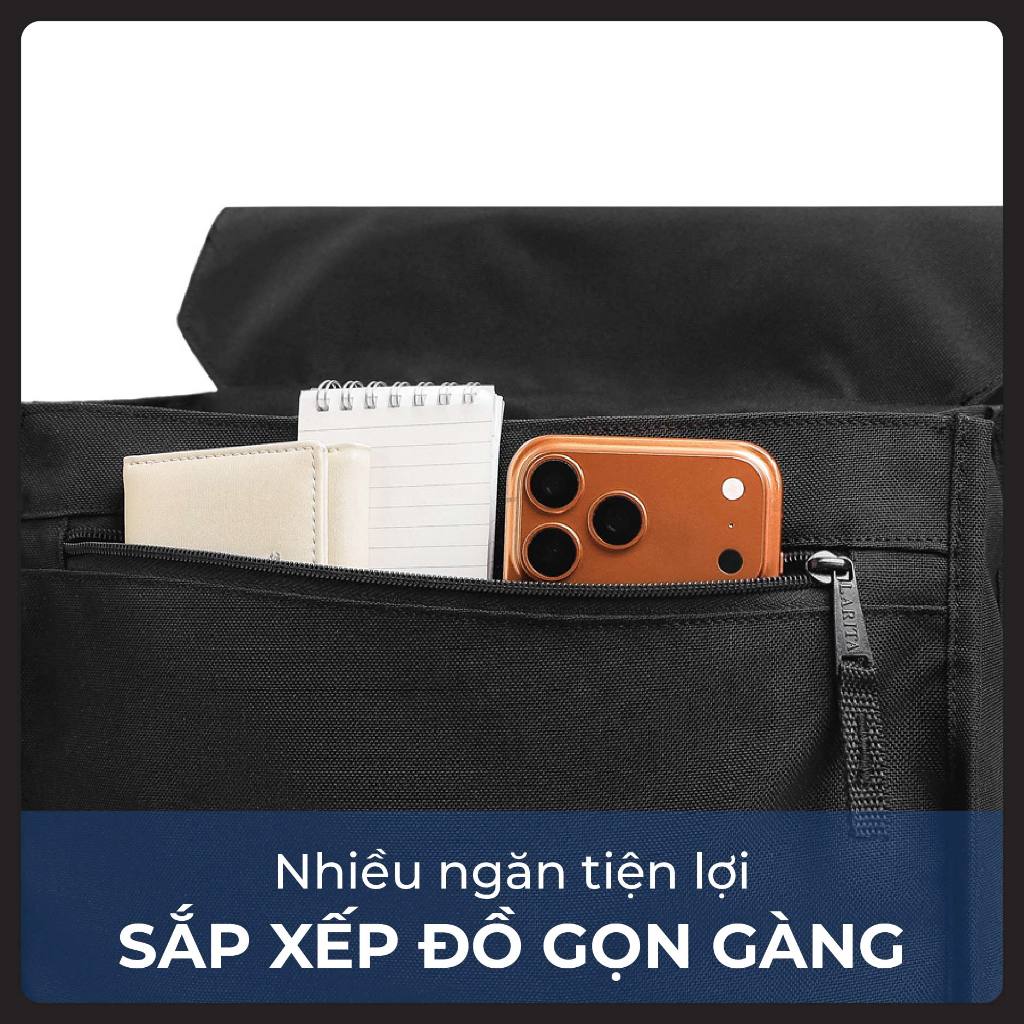 Balo Nam Nữ Unisex Larita HERITAGE MIDNIGHT 15.6" - Chống Sốc Riêng Biệt, Đựng Laptop 15.6 Inch, Chất Liệu Bền Bỉ | BigBuy360 - bigbuy360.vn