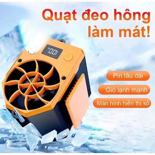 (Mẫu Mới) Quạt Mini Đeo Thắt Lưng F18 Làm Mát Hạ Nhiệt Cơ Thể, Quạt Kẹp Hông PIN 15.000 MAH Dùng 8h