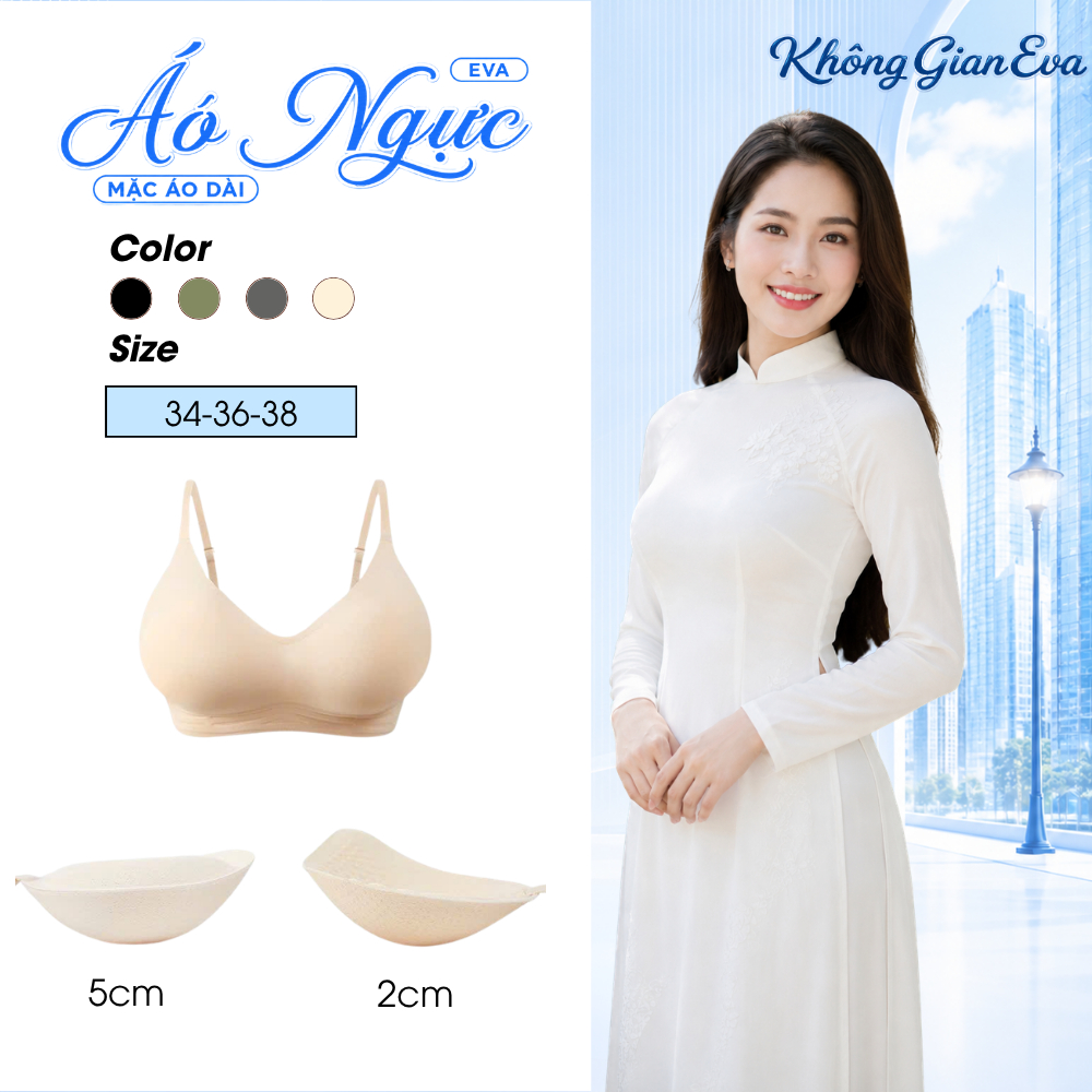 Áo Lót Su Đúc Không Gọng Áo Bra Có Mút Đệm 5cm Nâng Ngực Tạo Khe Tặng Kèm 1 Mút Mỏng A27