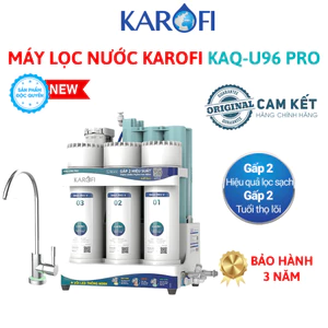 Máy Lọc Nước RO Karofi KAQ-U96 PRO 10 Lõi Smax – Màng RO Mỹ 100GPD, HP 6.2 ION, Vòi LED Thông Minh