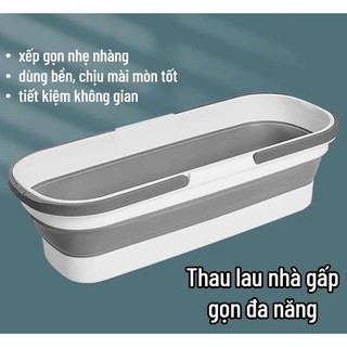 Thau Lau Nhà Gấp Gọn 12L | Xô Lau Nhà Gấp Gọn Có Vòi Xả Bánh Xe | Thau Lau Sàn Đa Năng 12L