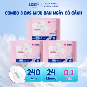 Combo 3 gói Băng vệ sinh MIJU MẶT LƯỚI bạc hà siêu mềm mịn, siêu mỏng, siêu thấm hút và chống thấm ngược