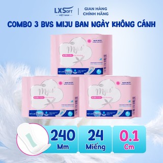 Combo 3 gói Băng vệ sinh MIJU MẶT LƯỚI bạc hà siêu mềm mịn, siêu mỏng, siêu thấm hút và chống thấm ngược
