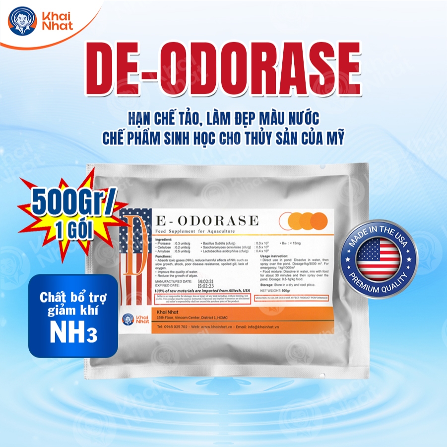 Chất bổ trợ giảm khí NH3, hạn chế tảo, làm đẹp màu nước - Chế phẩm sinh học cho Thủy Sản của Mỹ (500gr/gói)