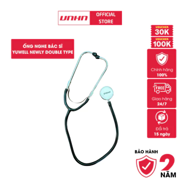 Ống nghe Y tế Yuwell Newly Double Type Chuyên Dùng Nghe Huyết Áp, Nhịp Tim-Bảo Hành Chính Hãng 2 năm