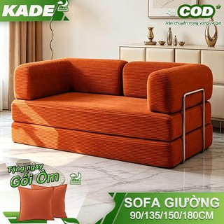Sofa Bed Vải Nhung Đa Năng Biến Thành Giường Ngủ, Sofa Modul Phòng Khách, Phòng Ngủ cho chung cư