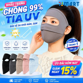 Khẩu trang chống nắng tia UV toàn mặt MINSU chất lụa băng mịn mát thoáng khí phù hợp cho cả nam và nữ.