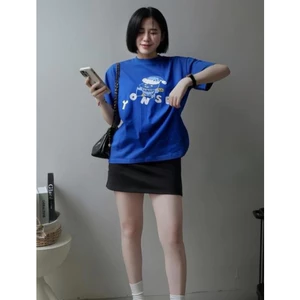 Áo Thun Nữ Form Rộng,Cổ Tròn,In Chữ,Chất Cotton(Áo Phông XANH DƯƠNG)CP_x6760