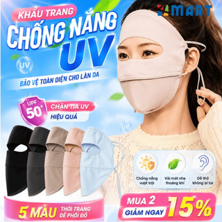 Khẩu trang chống nắng tia UV toàn mặt MINSU chất lụa băng mịn mát thoáng khí phù hợp cho cả nam và nữ.