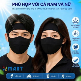 Khẩu trang chống nắng tia UV  toàn mặt chất lụa băng mịn mát thoáng khí phù hợp cho cả nam và nữ.