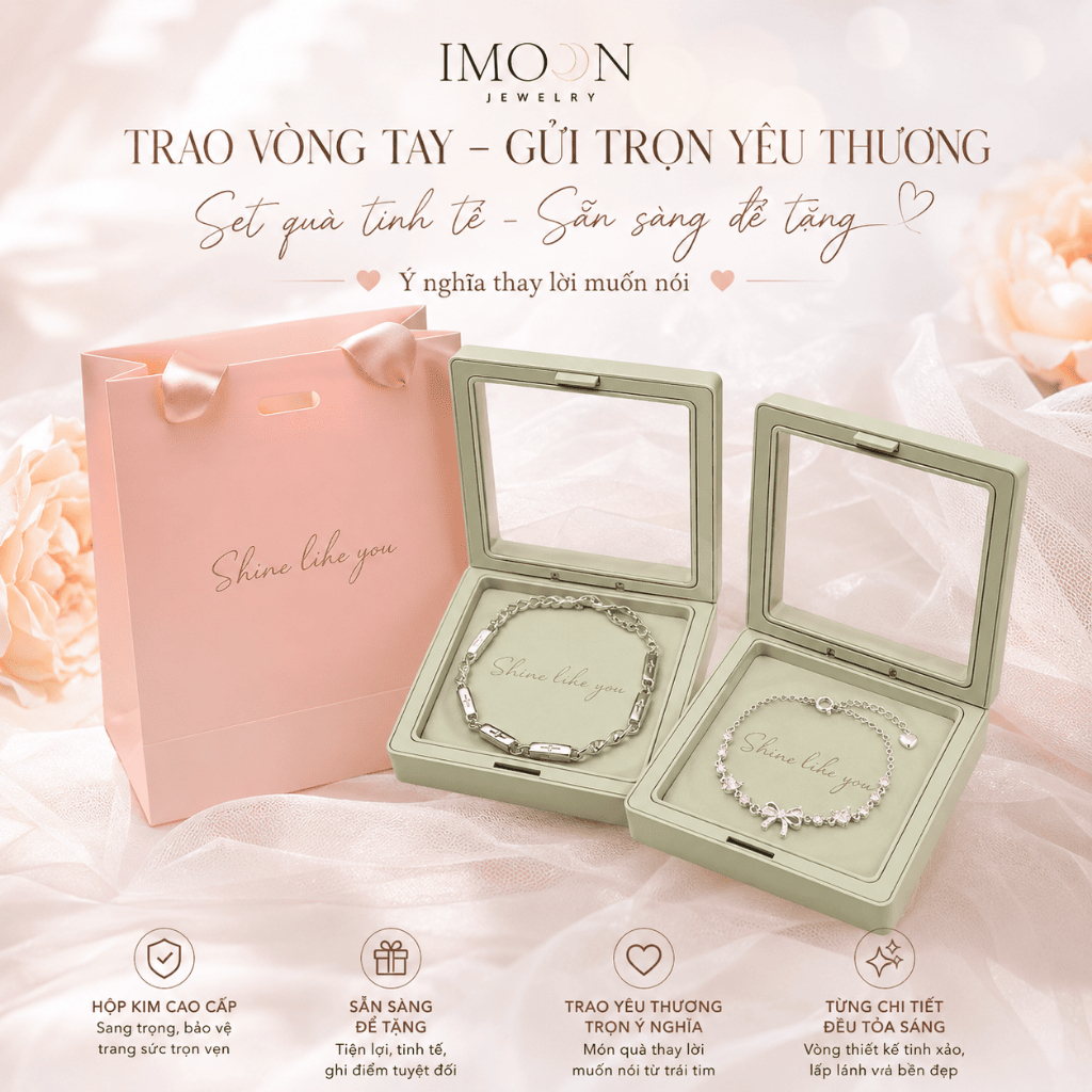Lắc tay đôi Loving Loop hợp kim cao cấp không gỉ, vòng tay đôi Imoon Jewelry