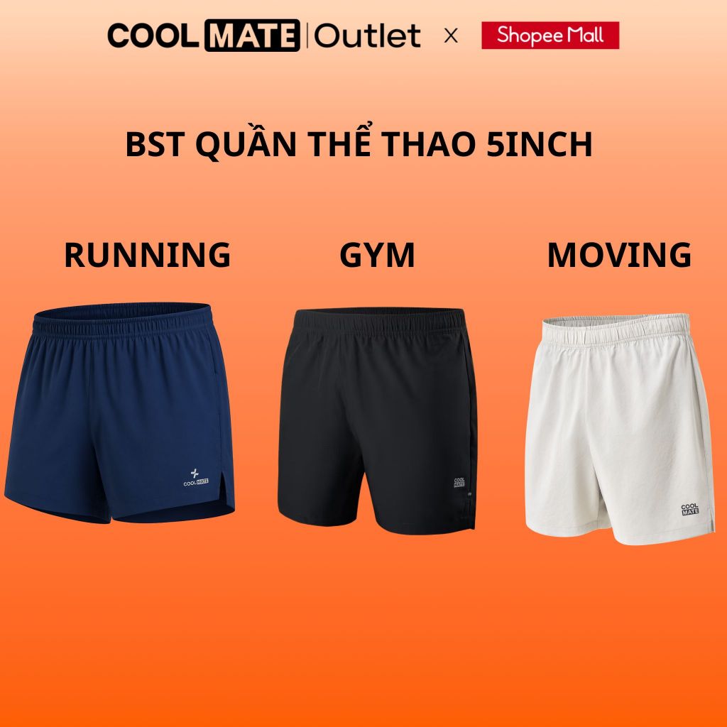 BST Quần Thể Thao Nam Coolmate 5inch phù hợp chạy bộ, tập gym
