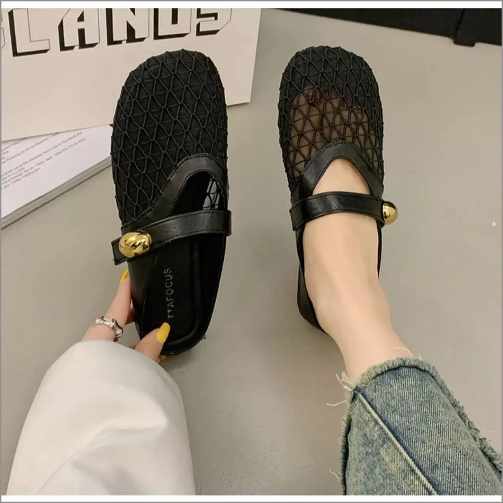 Sục Ren Lưới Nữ, Giày Sục Lưới Quai Ngang Nữ Thoáng Mát Mùa Hè N36 || Young Sneaker