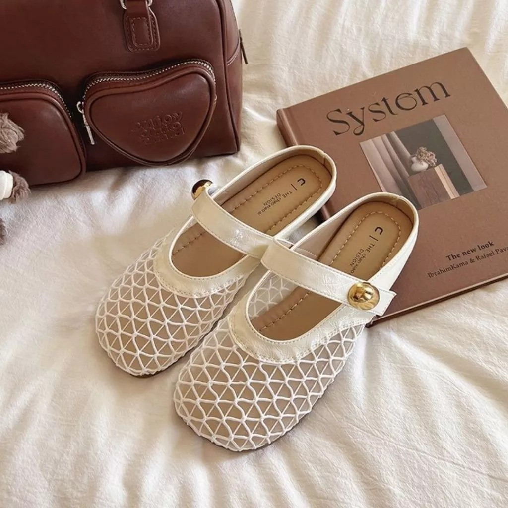 Sục Ren Lưới Nữ, Giày Sục Lưới Quai Ngang Nữ Thoáng Mát Mùa Hè N36 || Young Sneaker