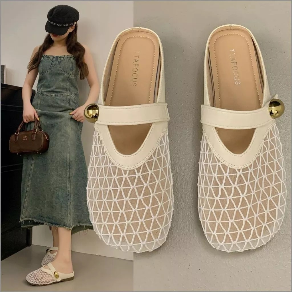 Sục Ren Lưới Nữ, Giày Sục Lưới Quai Ngang Nữ Thoáng Mát Mùa Hè N36 || Young Sneaker