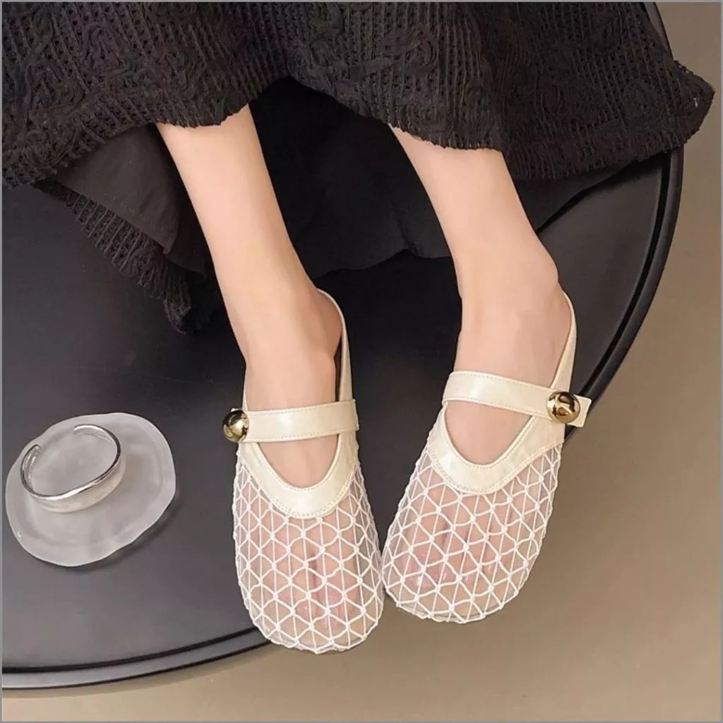 Sục Ren Lưới Nữ, Giày Sục Lưới Quai Ngang Nữ Thoáng Mát Mùa Hè N36 || Young Sneaker