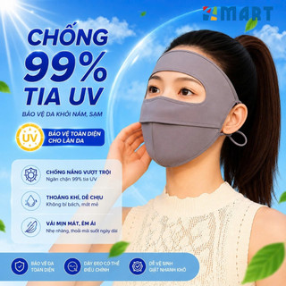 Khẩu trang chống nắng tia UV toàn mặt MINSU chất lụa băng mịn mát thoáng khí phù hợp cho cả nam và nữ.