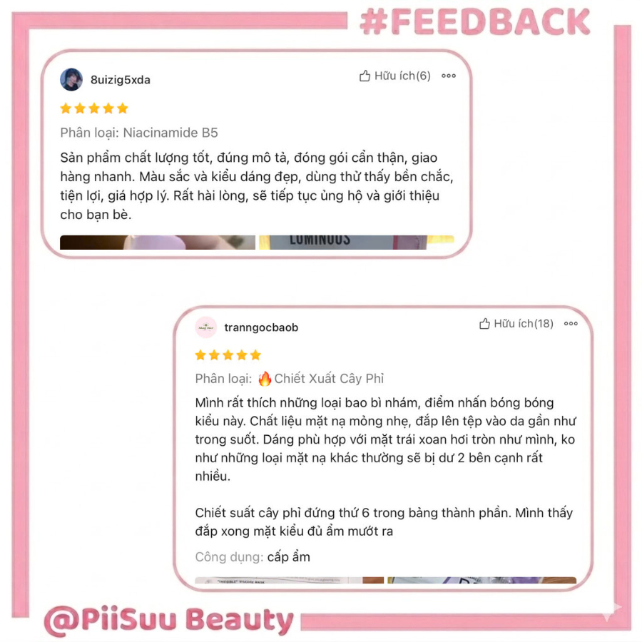 [Combo 5] Mặt nạ giấy Colorkey Luminous Vitamin B5 Facial Mask - Mặt nạ color key cấp ẩm 25ml/miếng