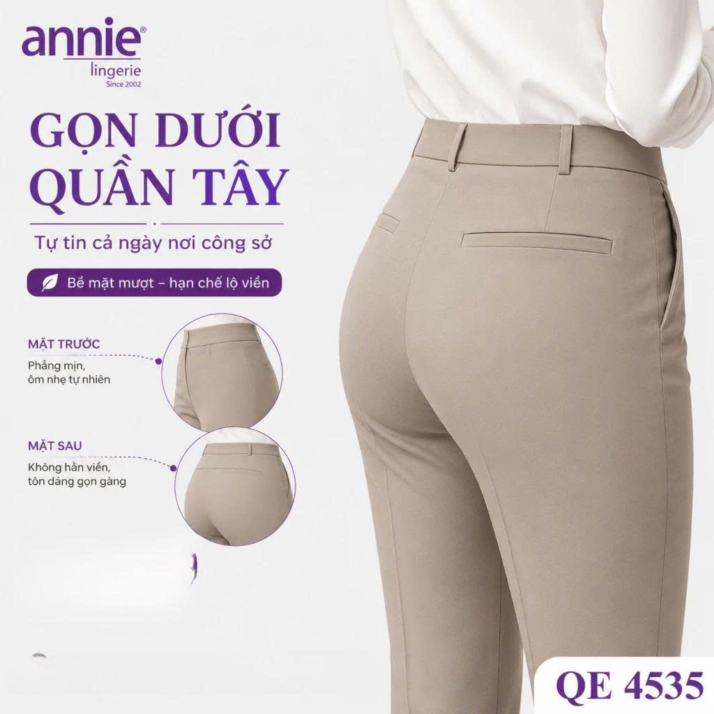 Combo 5 quần lót nữ thun lạnh lưng cao annie QE4535 mềm mại, thoáng mát, vải lót cotton thấm hút