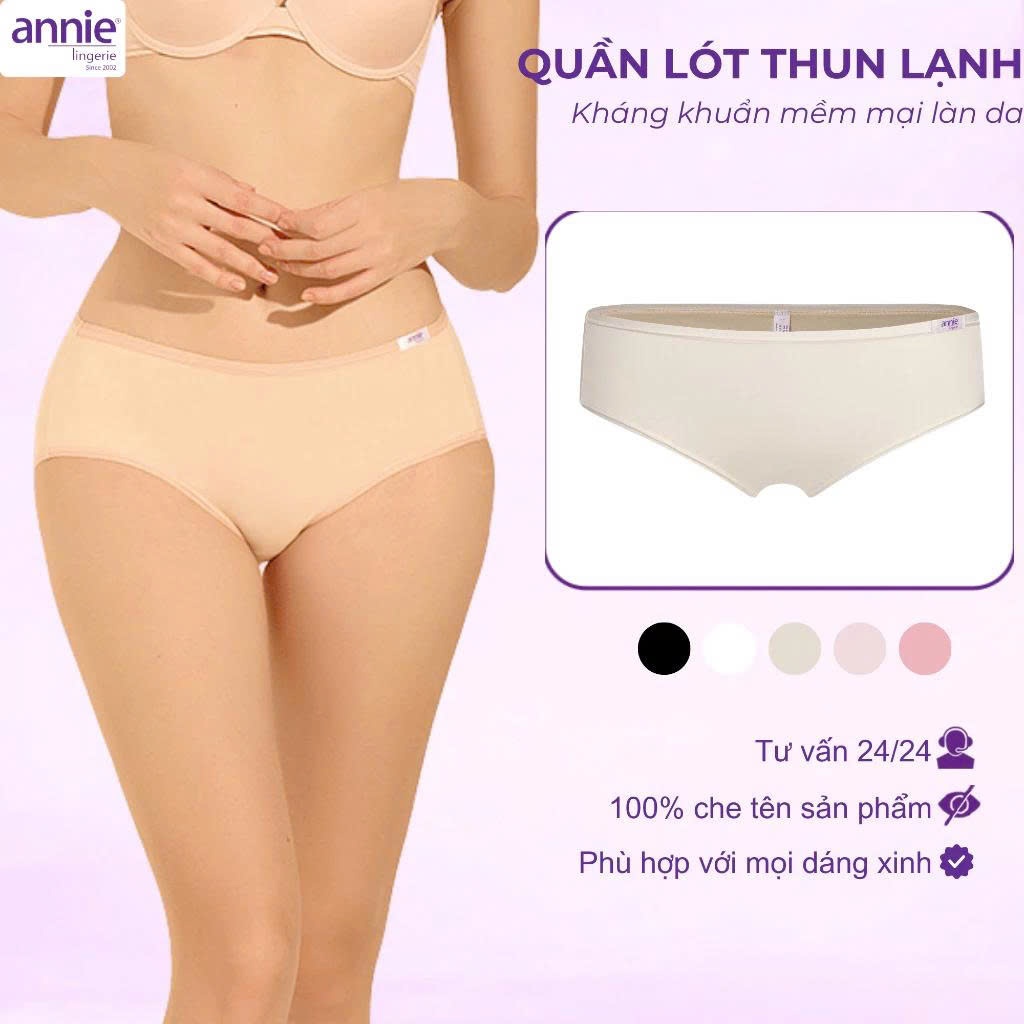 Combo 5 quần lót nữ thun lạnh lưng cao annie QE4535 mềm mại, thoáng mát, vải lót cotton thấm hút
