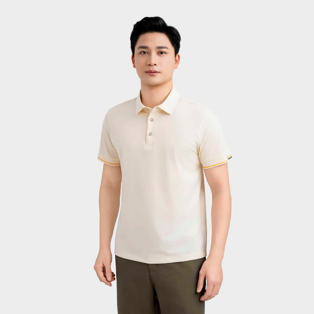 Áo Polo Nam INSIDEMEN Họa Tiết Kẻ Nam Tính Cao Cấp Ngắn Tay Giặt Vải Mái Cực Sang Trọng IPS078MAH0