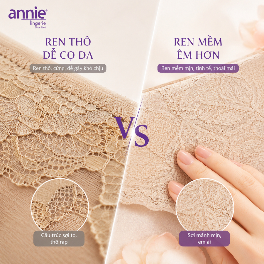 Quần lót nữ cao cấp không viền annie QE 2179 không vết hằn, co giãn 4 chiều, lưng trung thoáng mát