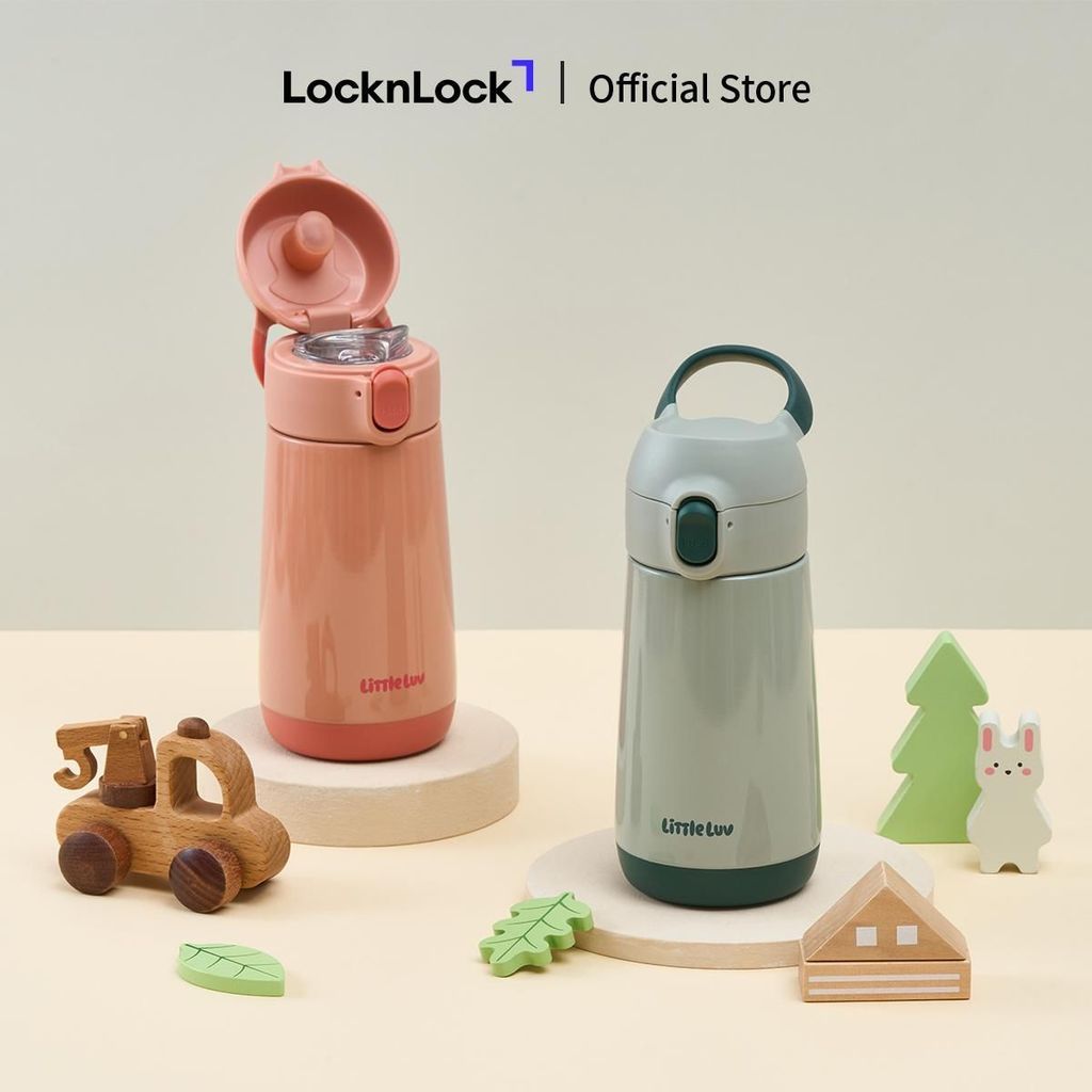 Bình Giữ Nhiệt Trẻ Em LocknLock Little Luv Switch Cap Tumbler LHC918 380ml, Hàng Chính Hãng- T2CMall
