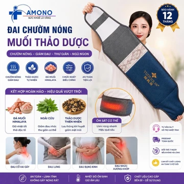 Đai Chườm Nóng Muối Thảo Dược Racing- Túi Chườm Đá Muối Ngải cứu Cắm Điện - Túi chườm đá muối-Cao cấp