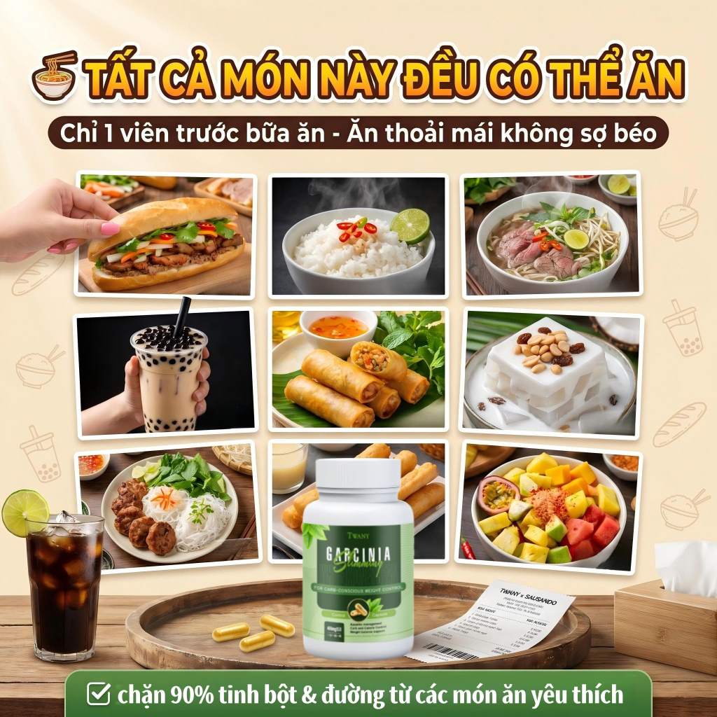 TWANY x SAUSANDO Viên Uống Garcinia Đậu Trắng Hỗ Trợ Quản Lý Carb Kiểm Soát Vóc Dáng