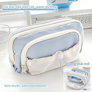 Túi Đựng Bút Dễ Thương Nhiều Ngăn Dành Cho Bé Gái Cute Đồ Dùng Học Tập Dung Tích Lớn Màu Pastel Xinh