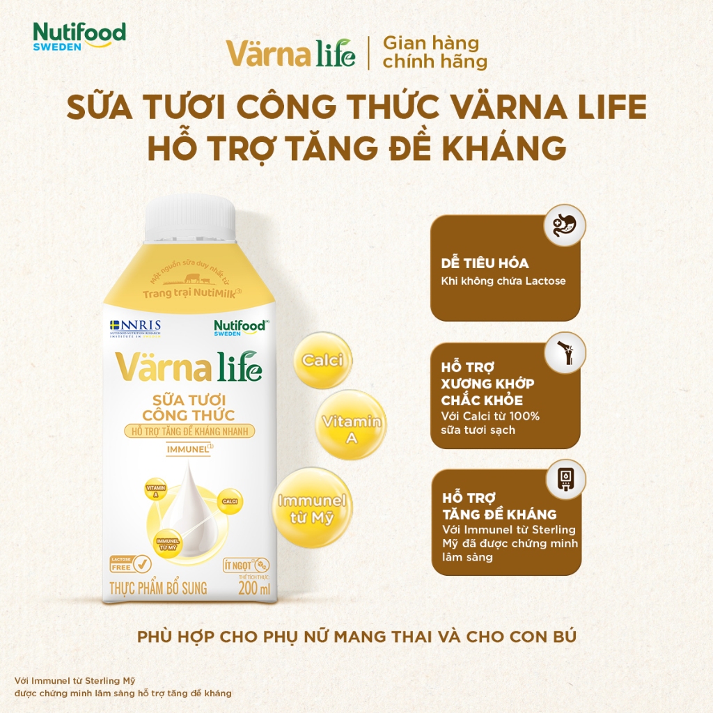 [TP] Thùng 12 hộp Varna Life sữa tươi công thức (12 hộp giấy x 200ml)