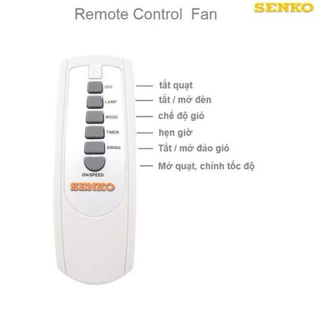 REMOTE ĐIỀU KHIỂN QUẠT SENKO