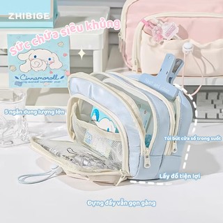 Túi Đựng Bút Dễ Thương Nhiều Ngăn Dành Cho Bé Gái Cute Đồ Dùng Học Tập Dung Tích Lớn Màu Pastel Xinh