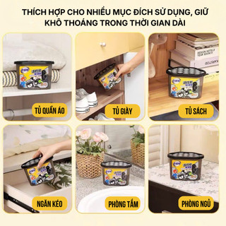 Hộp Hút Ẩm Than Hoạt Tính Khử Mùi,Chống Ẩm Mốc Hiệu Quả,Dùng Cho Tủ Quần Áo,Tủ Giày,Phòng Ngủ,