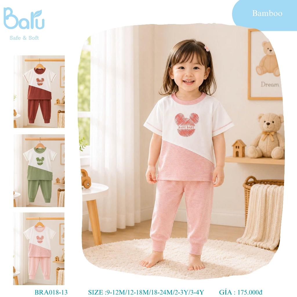 Bộ cổ tròn cộc tay quần dài--- BRA018-13,,