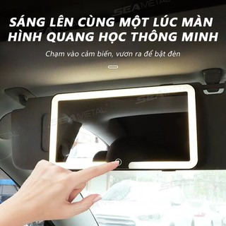Gương Trang Điểm Ô Tô SEAMETAL Xe LED Trang Điểm Gương Màn Hình Cảm Ứng Có Thể Điều Chỉnh Độ Sáng 3 Màu Có Thể Đổi