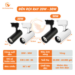 Đèn Rọi Ray Ánh Sáng 3000K/ 6500K, Vỏ Hợp Kim Nhôm, Công Suất 20W-30W, Bảo hành 24 tháng