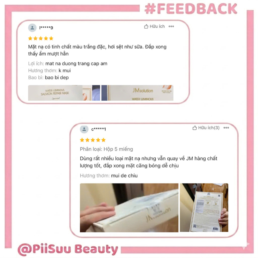[Hộp 5 miếng] Mặt nạ trứng cá hồi DNA JMSolution Water Luminous Salmon Repair Mask